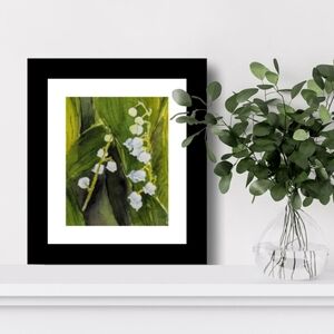 Lush Green and White Botanical Art Print
